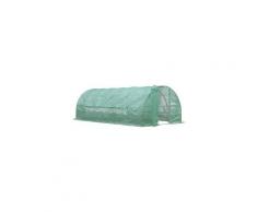 Serre de jardin tunnel 18 m² 6l x 3l x 2h m acier galvanisé renforcé diamètre 2,5 cm + pe haute densité fenêtres porte vert