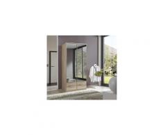 Armoire penderie dingle 2 portes miroirs 2 tiroirs largeur 91 chêne