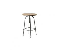 Table de bar ronde 59x90 cm en sapin et métal