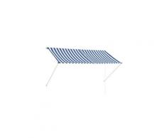 Vie en extérieur edition kampala auvent rétractable 250x150 cm bleu et blanc
