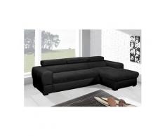 Tresor canapé d'angle convertible droit - noir