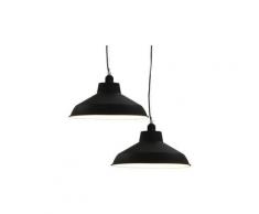 Icaverne - plafonniers esthetique lampes suspendues 2 pcs noir rond e27