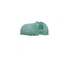 Serre de jardin tunnel 12 m² 4l x 3l x 2h m acier galvanisé renforcé diamètre 2,5 cm + pe haute densité fenêtres porte vert