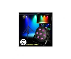 Projecteur + PORTIQUE SLIMPAR70 ultra plat 7 LEDs (4en1) x 10W RVB/UV/DMX LytOr