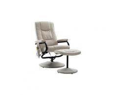 Icaverne - fauteuils moderne fauteuil de massage avec repose-pied crème tissu