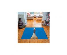 Tapis carré velours antidérapant imprimé animaux funny goose - 135 x 135 cm
