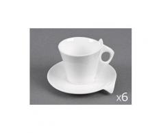 Tasse à café en porcelaine blanc (coffret de 6) libra
