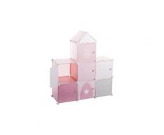 Armoire de 7 cubes coloris rose en polyéthylène - dim : l111 x l129,5 x h39 cm -pegane-
