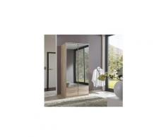 Armoire penderie dingle 2 portes miroirs largeur 91 chêne