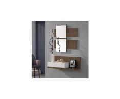 Meuble d'entree couleur chêne et blanc moderne vinoc