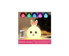 Lampe de silicone lapin mignon nuit colorée lampe chambre à coucher pour enfants cadeau de bébé