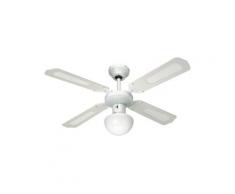 Ventilateur de plafond "Bali" Ø 107 cm, 4 pales blanches/cannées blanches + éclairage