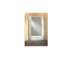 Armoire dressing d'angle dingle 2 portes miroirs 95*95 blanche