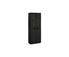 Armoire à chaussures noir 60x30x166 cm tissu