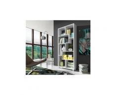 Etagère murale de rangement pour livres, bibliothèque, 8 compartiments, montage horizontal et vertical. Blanc mate, , 68,5x161x25cm de profondeur.