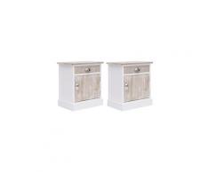 2 pcs tables de chevet 38x28x45 cm bois de paulownia