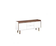 Commode au style scandinave blanche et bois foncé