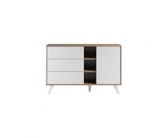 Buffet scandinave bois et blanc origami
