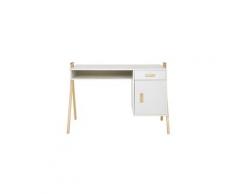 Bureau - rehausse bureau amarok bureau enfant - pin massif et mdf - blanc/naturel - style scandinave - l 46 cm