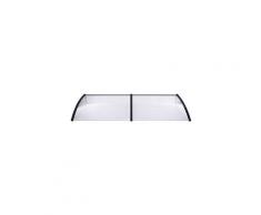 Icaverne - stores extérieurs chic auvent de porte noir et transparent 240x80 cm pc