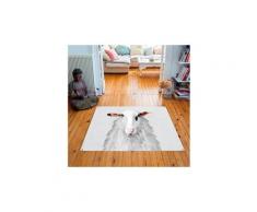 Tapis carré velours antidérapant imprimé animaux mr felix - 135 x 135 cm