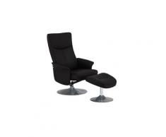 Fauteuil de relaxation gris manuel avec repose-pieds louna
