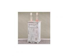 Commode / table d'appoint / chevet / table haute, 35x29x63cm, shabby, vintage, blanc