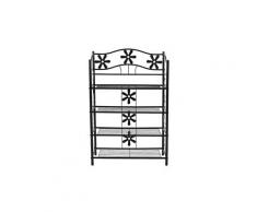 Etagère à chaussures en métal 4 étagères, Dim : (HxLxP) 90 x 60 x 30 cm -PEGANE-
