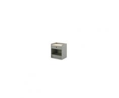Ariane table de chevet mdf et pin 1 tiroir - décor vert et blanc ciré - l 46 x l 35 xh 52 cm