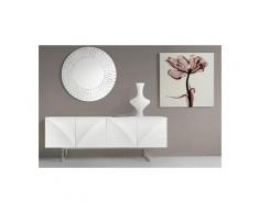 Buffet enfilade laqué blanc 4 portes design helga