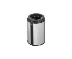Hailo hailo corbeille à papier profiline safe m, inox, 14 l argent noir