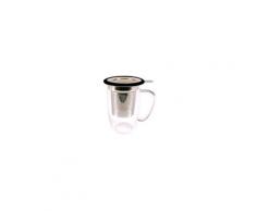 Yoko design mug tastea en verre avec filtre inox coupelle - coloris noir - 450 ml