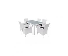 Icaverne - salons de jardin magnifique salon de jardin 7 pcs résine tressée blanc-crème