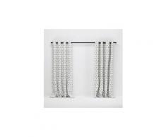 Rideau - double rideaux rideau 100% coton 3d 140x240 cm blanc et noir