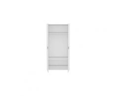 Armoire mistigri 261536 armoire de chambre - 2 portes - blanc mat et gris clair