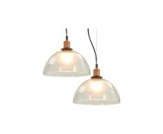 Icaverne - plafonniers stylé lampes suspendues 2 pcs transparent rond 30 cm e27