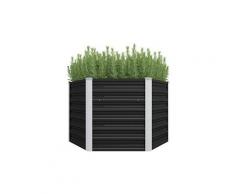 Jardinière anthracite 129 x 129 x 77 cm acier galvanisé