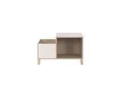Coffre de rangement 80x45x50 cm blanc et naturel - peter
