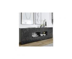 Enfilade gris laqué design 2 portes 4 tiroirs nino 2