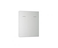 Armoire lit escamotable smart-v2 blanc mat couchage 160*200 cm.