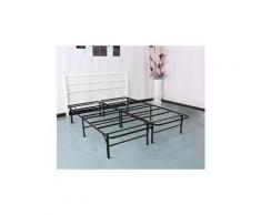 Storaddict - srtucture de lit en métal, cadre de lit pliant, queen size, 200 x 148 x 36 cm, matériau: acier inoxydable