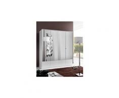 Armoire penderie dingle 4 portes miroirs largeur 179 blanche