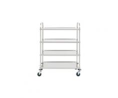 Icaverne - dessertes esthetique chariot de cuisine à 4 niveaux 107x55x125 cm acier inoxydable