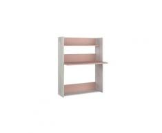 Bureau enfant à paroi en bois grisé et rose - bu9018