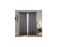 Rideau - double rideaux paire double rideaux 140x260 cm gris - effet lin