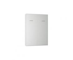Armoire lit escamotable smart-v2 blanc mat couchage 140*200 cm.