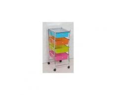 Chiffonnier sur roulettes 4 tiroirs multicolors