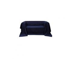 Décorations famille doha housse micro-suède de canapé blue marine 270 x 350 cm