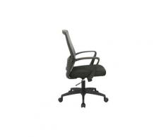 Chaise fauteuil de bureau sur roulettes en maille gris et noir réglable avec accoudoirs bur10357