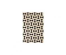 Tapis moderne design géométrique 120 x 170 cm beige / noir